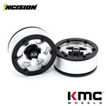 Incision 1.9" KMC KM233 Hex Silver Plastic Wheels (2)