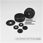 JConcepts Speed Claw Belted Tires, Premounted on Cheetah Wheels, Black (2)