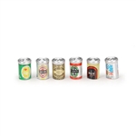 Miniature 6 pc Assorted Beer Cans - 1/2 inch