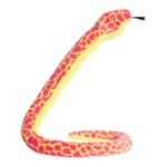51 Inch Colorful Pink and Yellow Snake Stuffed Animal by Aurora