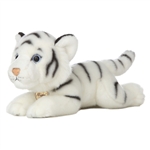 Realistic Stuffed White Tiger 11 Inch Plush Wild Cat By Aurora