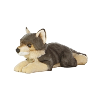 Realistic Stuffed Wolf 16 Inch Plush Animal by Aurora