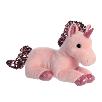 Pink Plush Unicorn with Reversible Pink Sequins by Aurora