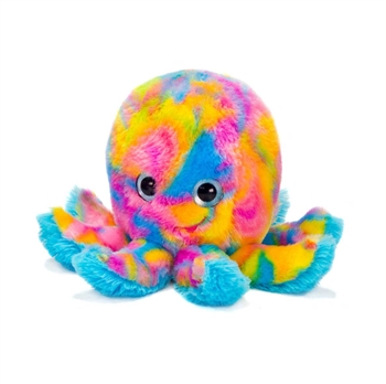 Psychedelic Multicolored Stuffed Octopus by Fiesta