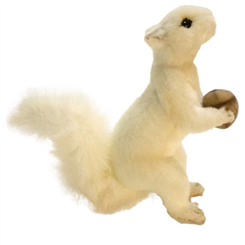 Handcrafted 7 Inch Lifelike White Squirrel Stuffed Animal by Hansa