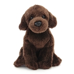 Small Sitting Stuffed Chocolate Lab by Nat and Jules