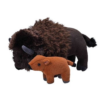 Mom and Baby Bison Stuffed Animals by Wild Republic