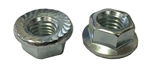 25 M10 - 1.5 Hexagon Flange Nut with Serrations Class 10 Zinc. DIN 6923 / ISO 4161