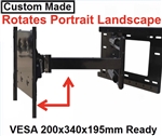 LG 55EG9100 Custom made TV wall mount fits VESA 200x340x195mm hole mounting pattern on back of TV has 33 inch extension that allows 180 deg swivel left or right
