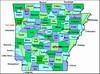 Laminated Map of Searcy County Arkansas
