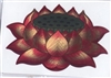 Gold, red and green shiny lotus sticker