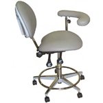 Galaxy 2022 Ergonomic Dental Assistant's Stool with Ratcheting Body Support