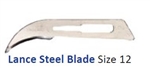 Cincinnati Lance Stainless Steel Blades - Size 12 - Sterile - 100/Box