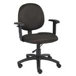 Boss Diamond Task Chair in Black with Adjustable Arms