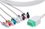 GE Marquette One-Piece Compatible ECG Cable - Five Leads Clip
