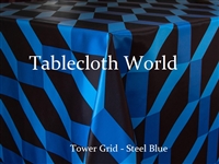 Tower Grid Steel Blue Custom Print Tablecloths