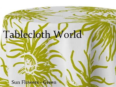 Sun Flowers Green Tablecloths