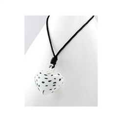 Clear Spotted Glass Heart Necklace