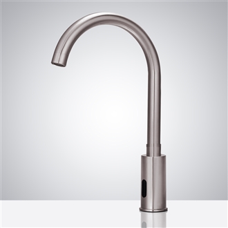 Wella Goose Neck Commercial Automatic Brushed Nickel Sensor Faucet by FonatnaShowers