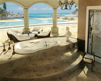 Luxury Beach Drop-In Oval 72" x 37" Bathroom Hospitality Bathtub 