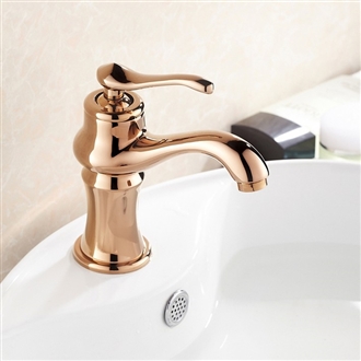 Paris Single Handle Rose Gold Finish Bathroom Basin Sink Faucet Mixer Tap