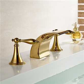 Gold Finish LED Hotel Bathroom Sink Faucet Mixer Tap