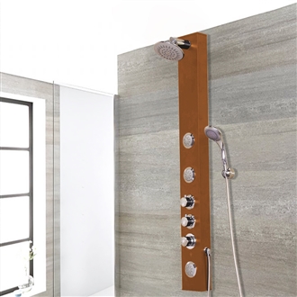 Perugia Oil Rubbed Bronze Tempered Glass Rainfall Shower Panel with Hand Shower