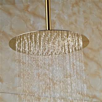 Hotel Polished Gold Finish 10" Round Rain Shower Head Ceiling Mounted