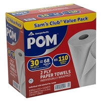 POM 2 ply paper towels, 30 ct