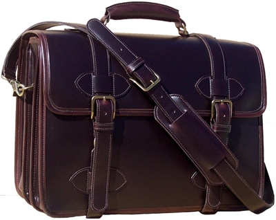 Scholar leather laptop briefcase