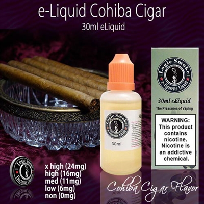 Cohiba cigar flavor vape juice in a 30ml bottle