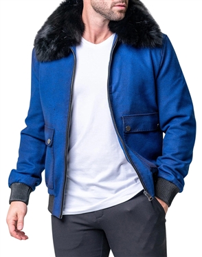 Maceoo allo blue leather Jacket