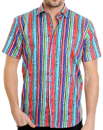 Sporty Shadow Stripe Pattern Shirt - Men Casual Shirt