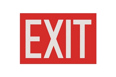 EXIT RED SIGN - 12" X 8"