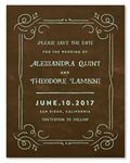 Chalk Save the Date cards | Antique Book (100% recycled paper)