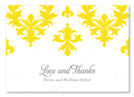 Damask Yellow Thank you notes