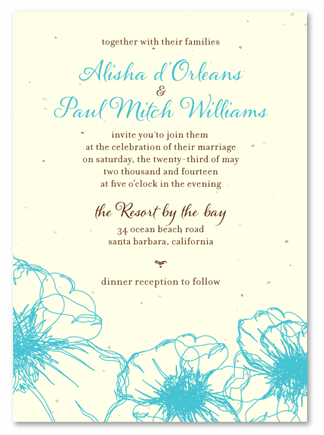 Floral Wedding Invitations ~ Drawn Poppy