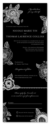 Black Wedding Invitations | Floral Delight