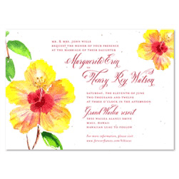 Hawaii Hibiscus Wedding Invitations from Maui (watercolor)
