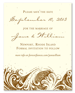 French Swirls Save the Date cards | Le Cabanon (plantable paper)