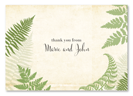 Vintage Fern Thank you cards by ForeverFiances Weddings