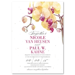 Orchid Wedding Invitations on seeded paper with Pink and Peach accents