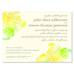 Unique Wedding Invitations ~ Watercolor Orchids (made with cream handmade plantable paper, Juicy Yellow)