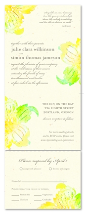 Send n Sealed Wedding invitations on 100% Recycled Paper - Watercolor Orchids