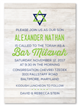 Rustic Bar Mitzvah Invitations | White Board NY