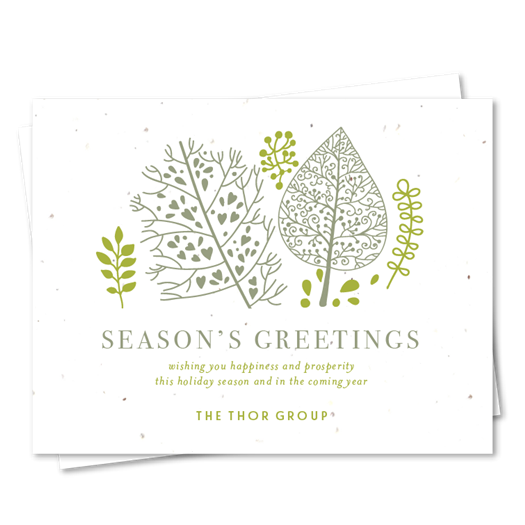 Green Business Holiday Cards | Artistic Green