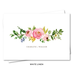 Floral Wedding Thank you notes with pink roses | Elegant Botany