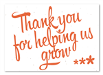 Business Thank you cards thank you helping us grow by Green Business Print