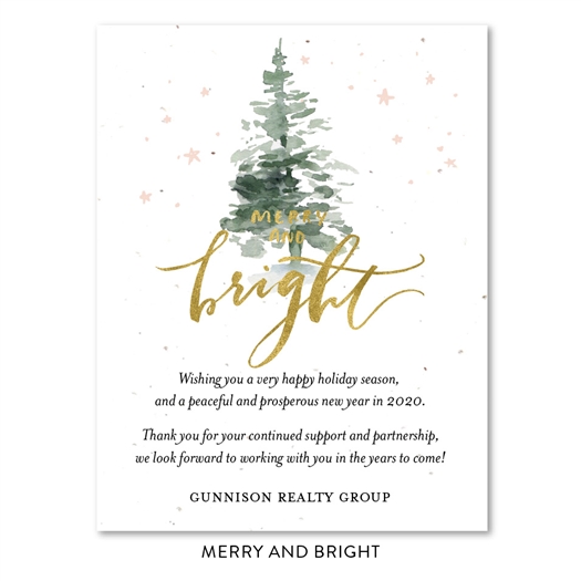 Merry & Bright Business Holiday Cards | seeded paper