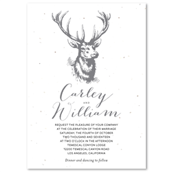 Hunting Lodge Wedding Invitations | Mighty Deer *plantable into wildflowers
